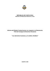 REPUBLICA DE COSTA RICA Informe del Estado