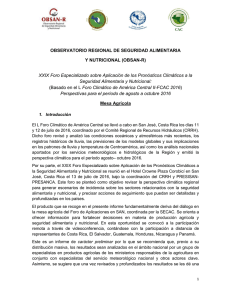 OBSERVATORIO REGIONAL DE SEGURIDAD ALIMENTARIA