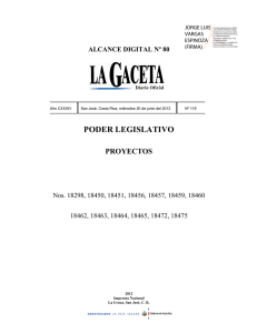 PODER LEGISLATIVO PROYECTOS Nos. 18298, 18450, 18451