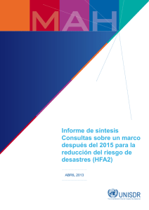 Informe de síntesis Consultas sobre un marco después del 2015