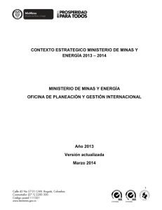 contexto estrategico ministerio de minas y energía 2013 – 2014