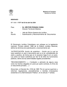 Para : Dr. HÉCTOR POSADA VIANA Director Territorial Atlántico De