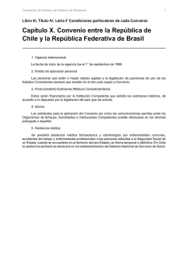 Capítulo X. Convenio entre la República de Chile y la República