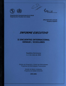 informe ejecutivo ii encuentro internacional dengue / ecoclubes
