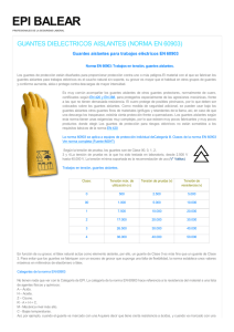 epi balear sl | guantes dielectricos aislantes (norma en 60903)