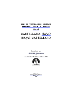 Vocabulario mayo: Castellano-mayo, mayo