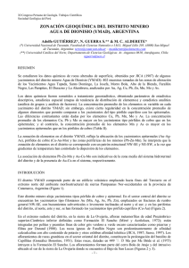 zonación geoquímica del distrito minero agua de dionisio (ymad)