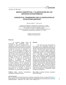 marco conceptual y clasificación de los servicios ecosistémicos