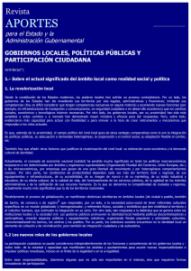 Gobiernos Locales:Políticas Públicas y Participación Ciudadana
