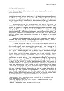 Rafael Gallego Díaz Mente y cuerpo. La conciencia. 4