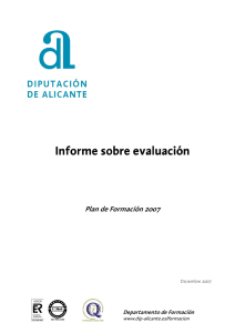 Informe de Evaluación. Plan de Formación 2007