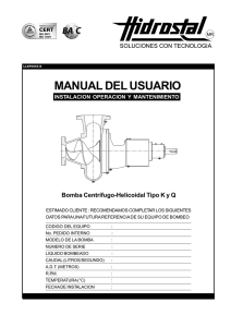 MANUAL BOMBA CENTRIFUGO HELICOIDAL TIPO K y Q