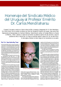 Homenaje del Sindicato Médico del Uruguay al Profesor Emérito Dr