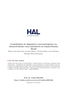 Contribuições do diagnóstico rural participativo no - Hal-SHS