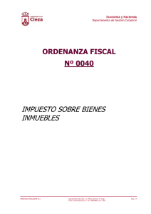 Ordenanza fiscal 0040. Impuesto sobre Bienes Inmuebles.
