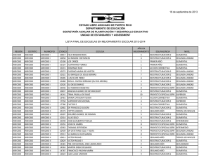 Lista de escuelas en mejoramiento durante el año escolar 2011-2012