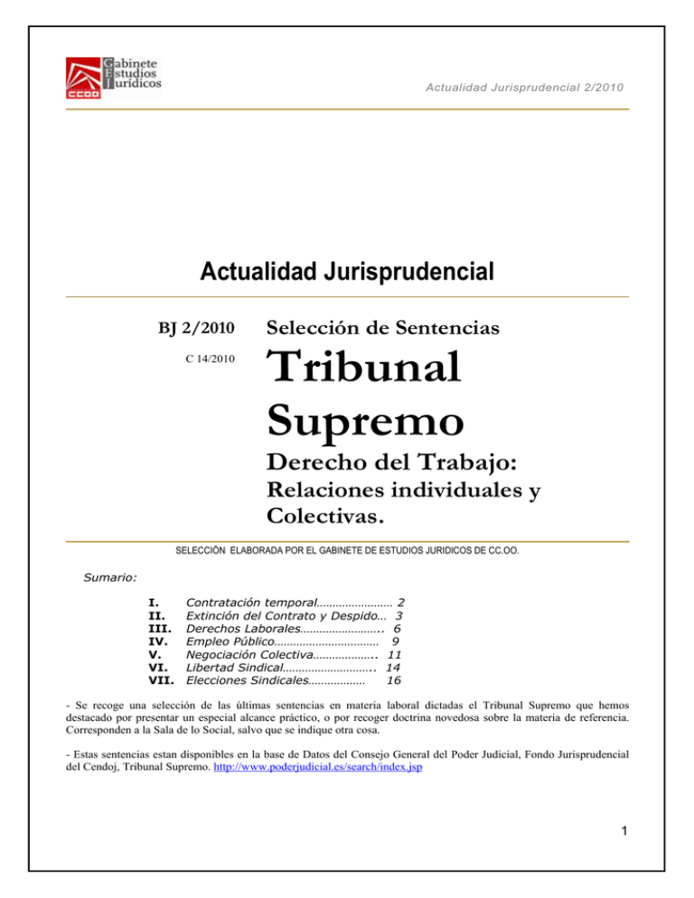 Selecci N De Sentencias Del Tribunal Supremo Derecho Del