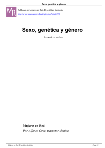 Sexo, genética y género