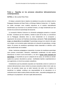Freire y Vigostky en los procesos educativos latinoamericanos