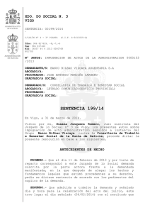 la Sentencia del Juzgado de lo Social de Pontevedra
