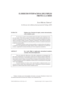 EL DERECHO INTERNACIONAL DEL EMPLEO FRENTE A LA CRISIS