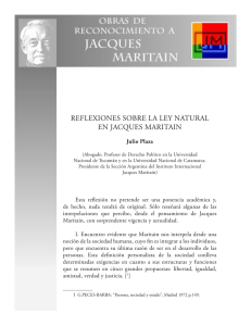REFLEXIONES SOBRE LA LEY NATURAL EN JACQUES MARITAIN