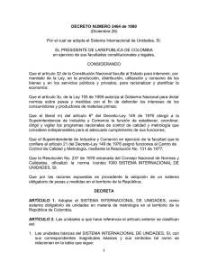 Decreto 3464 - Instituto Nacional de Metrología