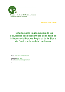 Estudio sobre la adecuación de las actividades socioeconómicas de