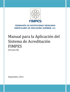 Manual para la Aplicación del Sistema de Acreditación FIMPES