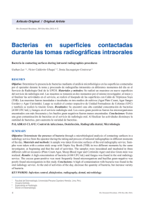 Bacterias en superficies contactadas durante las tomas