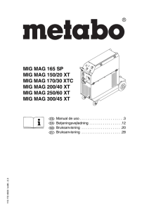 MIG MAG 165 SP MIG MAG 150/20 XT MIG MAG - metabo
