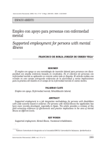 Empleo con apoyo para personas con enfermedad mental
