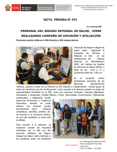 nota prensa n° 074 - Instituto Nacional de Rehabilitación