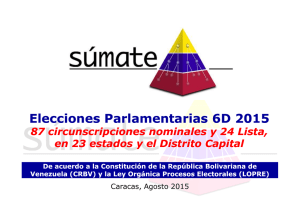Presentación Súmate sobre Proceso de Elecciones Parlamentarias