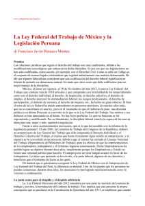La Ley Federal del Trabajo de México y la Legislación