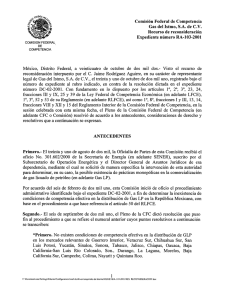 Comisión Federal de Competencia Gas del Istmo, SA de