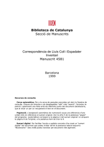 Inventari - Biblioteca de Catalunya