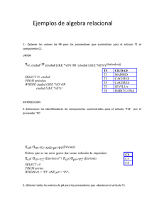 Ejemplos de algebra relacional - modelado y diseño de base de datos
