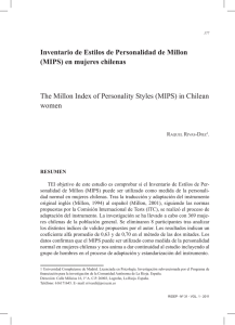 Inventario de Estilos de Personalidad de Millon (MIPS) en mujeres