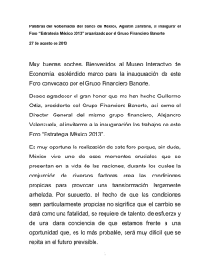 Palabras del Gobernador del Banco de México