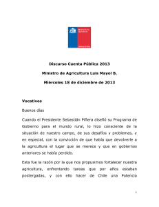 Discurso Cuenta Pública 2013 Ministro de Agricultura Luis Mayol B