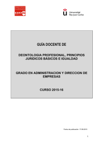 Deontología Profesional, Principios Jurídicos Básicos e Igualdad