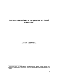identidad y religión en la colonización del urabá antioqueño
