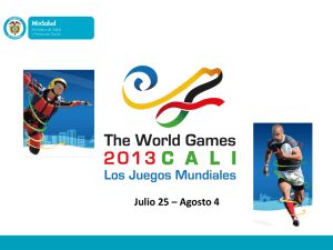 Plan Juegos Mundiales Cali - Ministerio de Salud y Protección Social