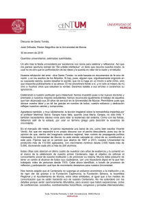 Discurso del rector - Universidad de Murcia
