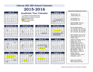 Calendar 2015-2016 to Board - Liberty Hill Elementary School