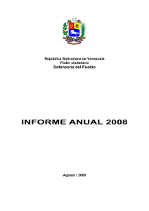 Defensoria del Pueblo. Venezuela. Informe Anual 2008