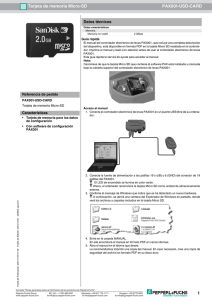 1 Tarjeta de memoria Micro-SD PAX001-USD-CARD