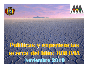 Políticas y experiencias acerca del litio: BOLIVIA