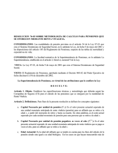 Resolución 76-03 sobre Metodologia de Calculo para pension…
